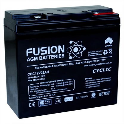 CBC12V22AH Fusion AGM Battery